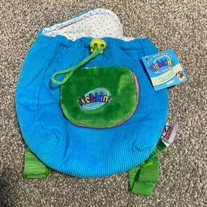 NWT Webkinz Ganz Corduroy Knapsack Carrier Backpack Blue Green HC102